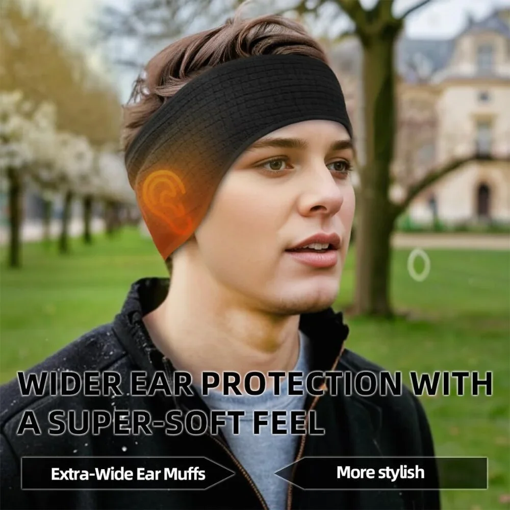 Winter Ear Warmers 3 Pcs Fleece Unisex Headbands for Running Ski Cycling